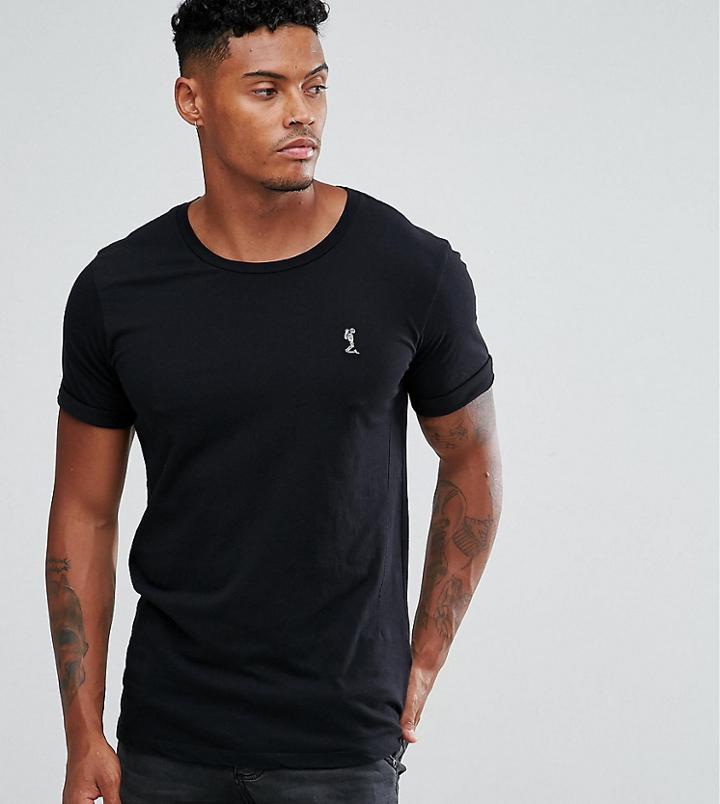 Religion Roll Sleeve Logo T-shirt In Black - Black