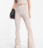 Missguided Tall Flare Pant In Stone - Part Of A Set-neutral
