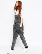 Asos Overall In Acid Wash - Gray