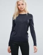 Vero Moda Long Sleeve Round Neck Sweater - Gray