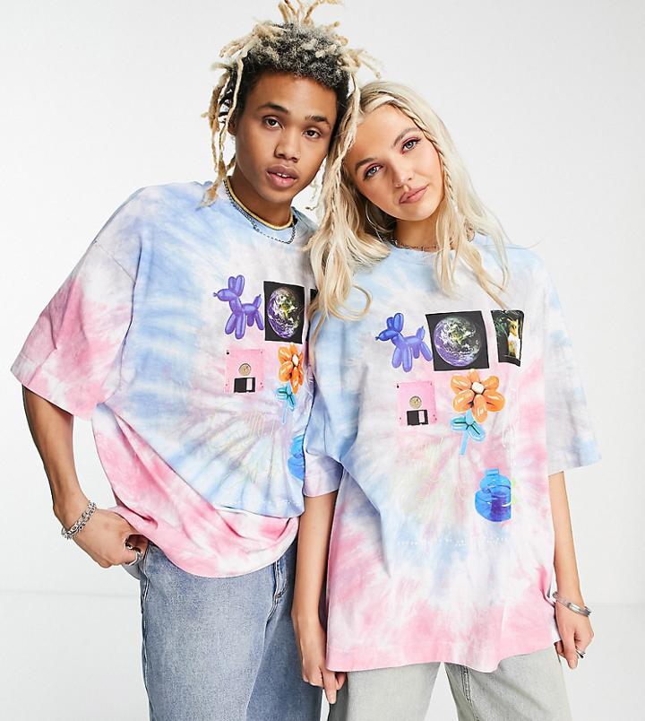Collusion Unisex Multi-print Tie Dye T-shirt