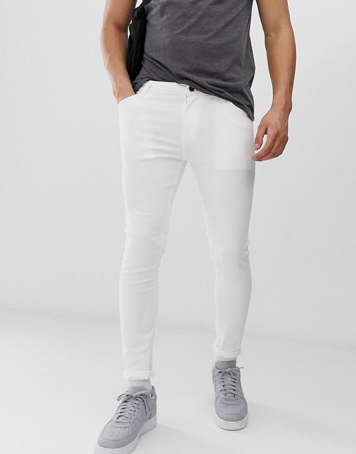 Asos Design Spray On Jeans In Power Stretch In White - White