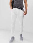 Asos Design Spray On Jeans In Power Stretch In White - White