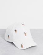 Polo Ralph Lauren Cap With All Over Pony Logo In White