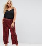 Elvi Allover Premium Sequin Wide Leg Pants - Red