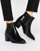 Selected Femme Elena High Heel Leather Boot - Black
