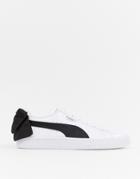 Puma Basket Black Bow White Sneakers - Black