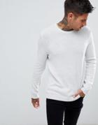 Asos Design Midweight Sweater In Pale Gray - Gray