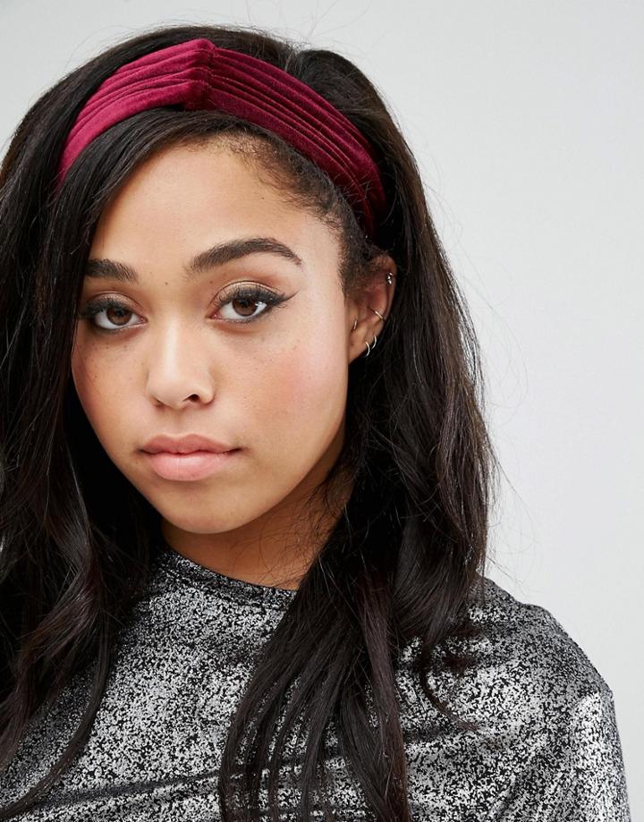 Her Curious Nature Burgundy Velvet Headband - Purple