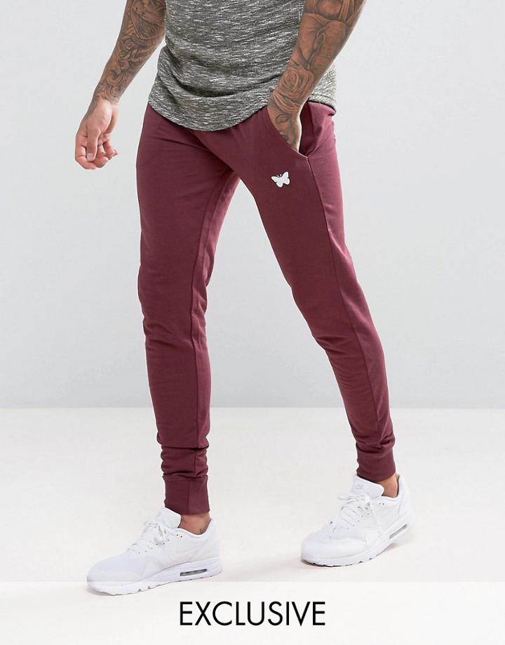 Good For Nothing Skinny Joggers In Burgundy With Small Logo - Red