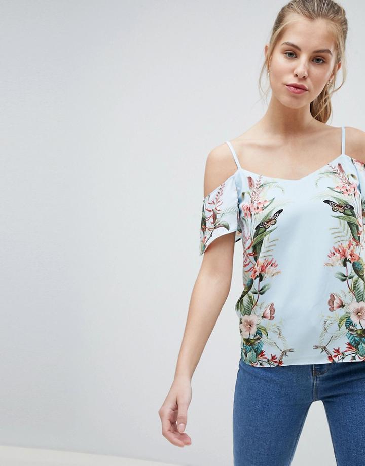 Oasis Fitzwilliam Floral Print Cold Shoulder Cami - Multi