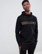Le Breve Chest Striped Hoodie-black
