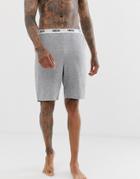 Asos Design Lounge Shorts In Gray Marl Nepp With Branded Waistband - Gray