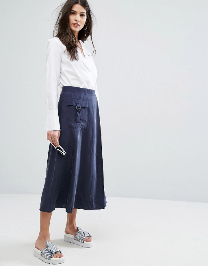 Max & Co Discorso Midi Skirt - Blue