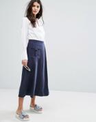 Max & Co Discorso Midi Skirt - Blue