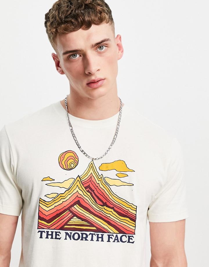 The North Face Peak Sunset T-shirt In Cream-white