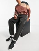 Asos Design Wide Fit Cargo Pants With Heavy Vintage Wash In Black
