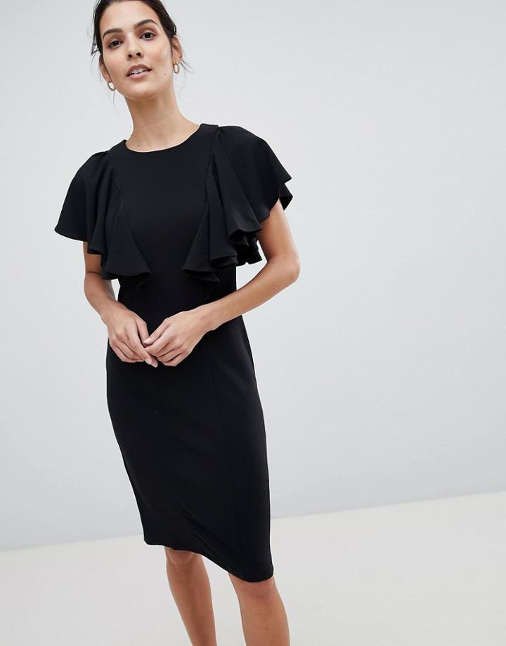 Closet Dress With Frill Detail - Black