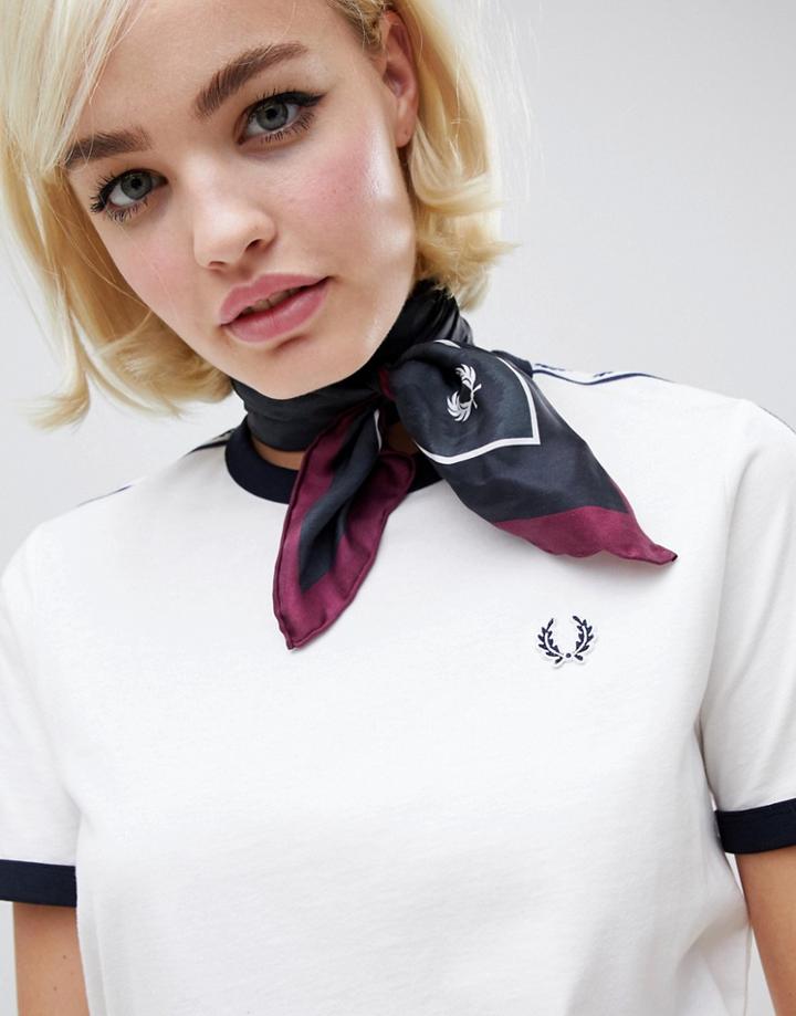 Fred Perry X Amy Winehouse Foundation Leopard Silk Scarf - Black