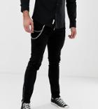 Heart & Dagger Super Skinny Jeans With Zips In Black - Black