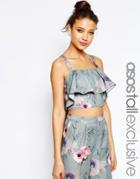 Asos Tall Salon Co-ord Top In Floral Print - Multi