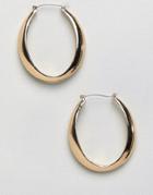 New Look Sleek Oval Hoop Earrings - Gold
