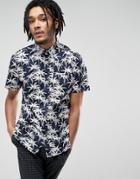 D-struct Random Palm Print Shirt - Navy
