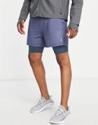 Asos 4505 2-in-1 Shorts In Soft Touch Jersey-navy