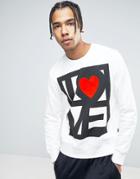 Love Moschino Stamp Logo Sweater - White