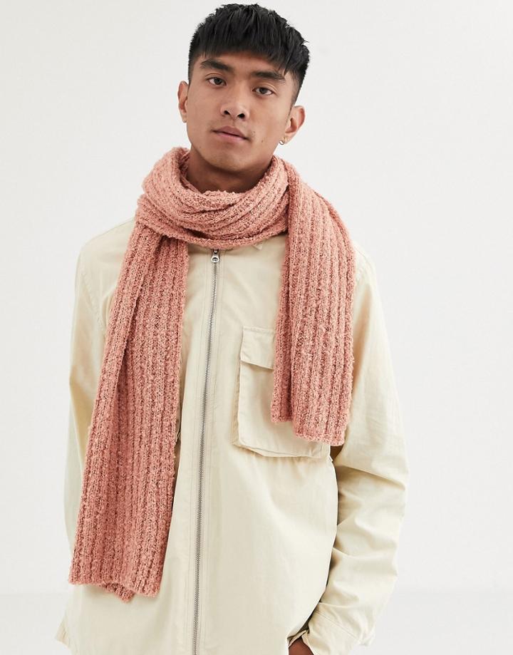 Asos Design Textured Pink Standard Scarf
