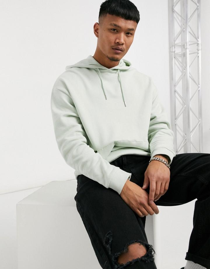 Asos Design Organic Oversized Hoodie In Green