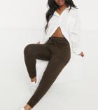 M Lounge Cuffed Sweatpants Set With Pockets-brown