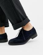 Tommy Hilfiger Flexible Dressy Brogue Suede Shoes In Navy - Navy