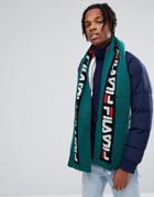 Fila Scarf With Repeat Logo In Green - Green