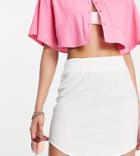 Asos Design Tall Linen Curved Hem Mini Skirt In White