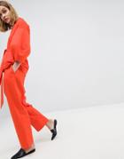 Asos White Drop Crotch Twill Two-piece Pants-red