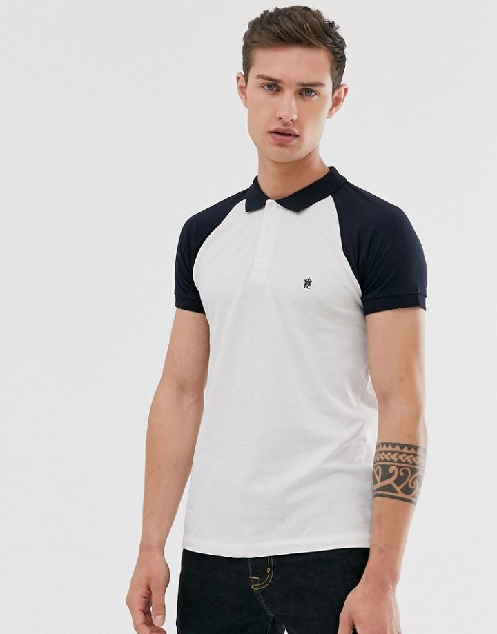 French Connection Raglan Logo Polo-white