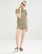 Monki Flower Jacquard Short - Print