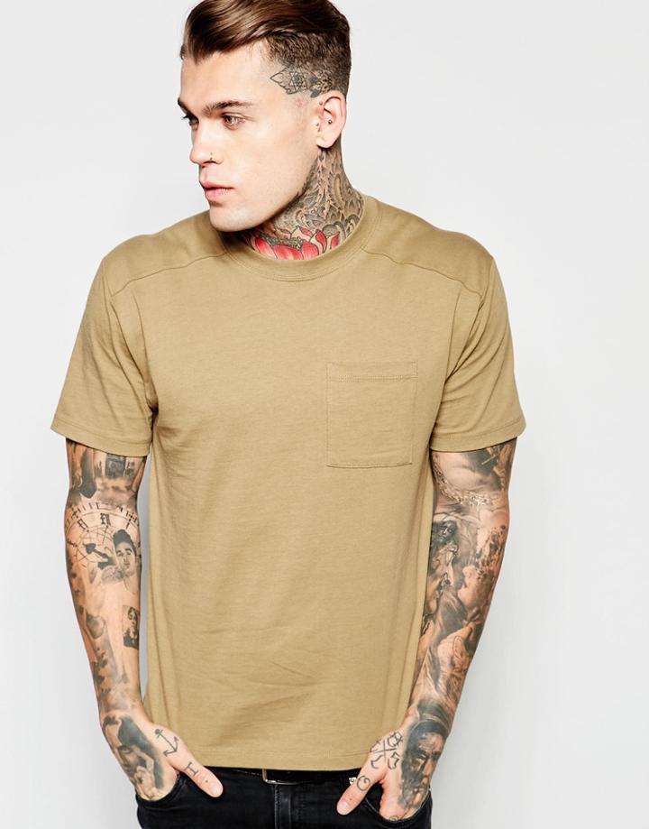 Asos T-shirt In Boxy Cropped Fit In Heavyweight Jersey - Tobacco