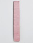 Asos Knitted Tie In Light Pink - Dusty Pink