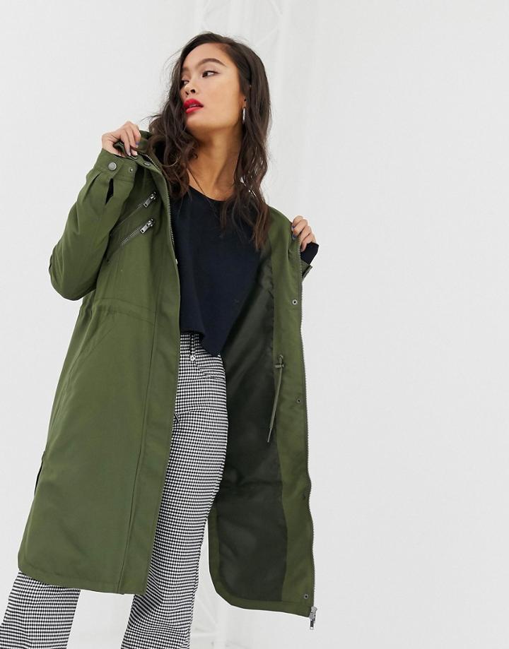 Noisy May Lightweight Parka-green