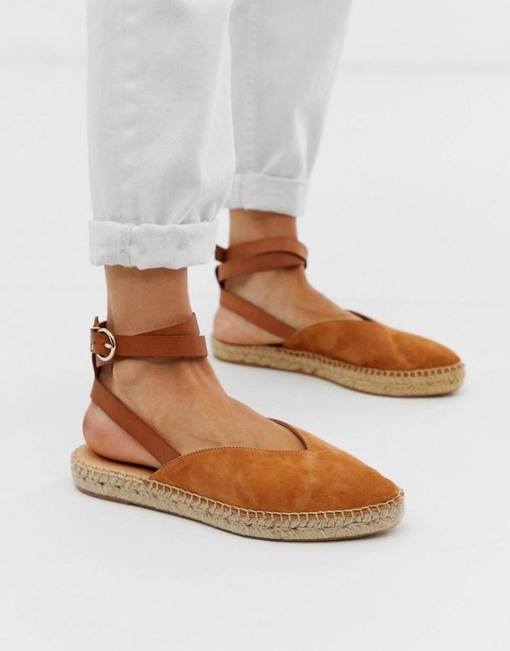 Office Faris Tan Suede Espadrilles With Ankle Strap-beige