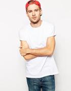 Asos T-shirt With Relaxed Skater Fit And Rolled Sleeve - White
