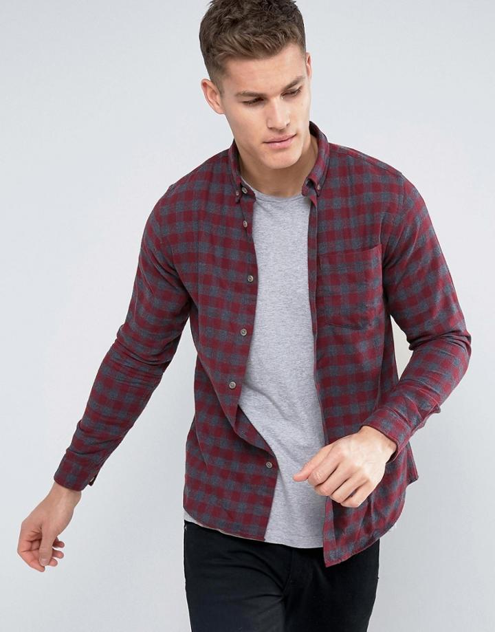 Jack & Jones Flannel Check Shirt - Red