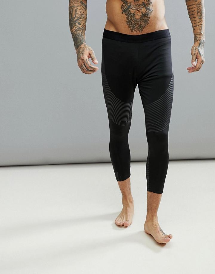 Hiit 3/4 Length Tights In Black - Black