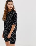 Asos Design Oversized T-shirt With Paris Monogram Print - Black