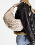 Glamorous Pleated Sling Shoulder Bag In Taupe-neutral