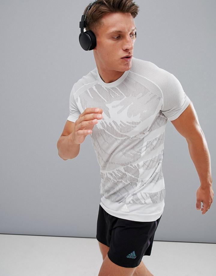 Adidas Running Ultra Camo T-shirt In White Cy5494 - White