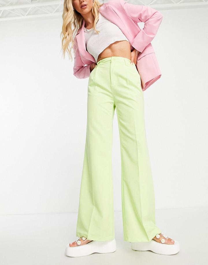 Bershka Tailored Pants In Green