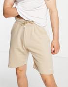 Threadbare Contrast Panel Jersey Shorts In Stone-neutral